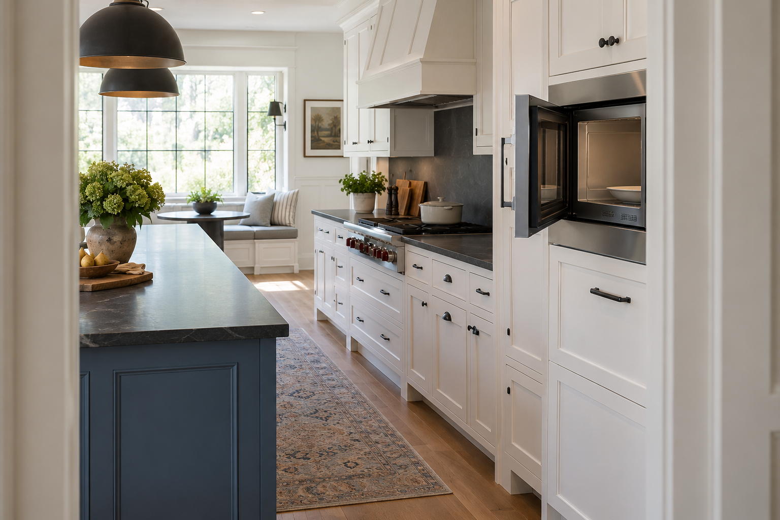 Illustrative Wolf microwave in a residential kitchen — AI image for Sub-Zero Repair Briarcliff Manor